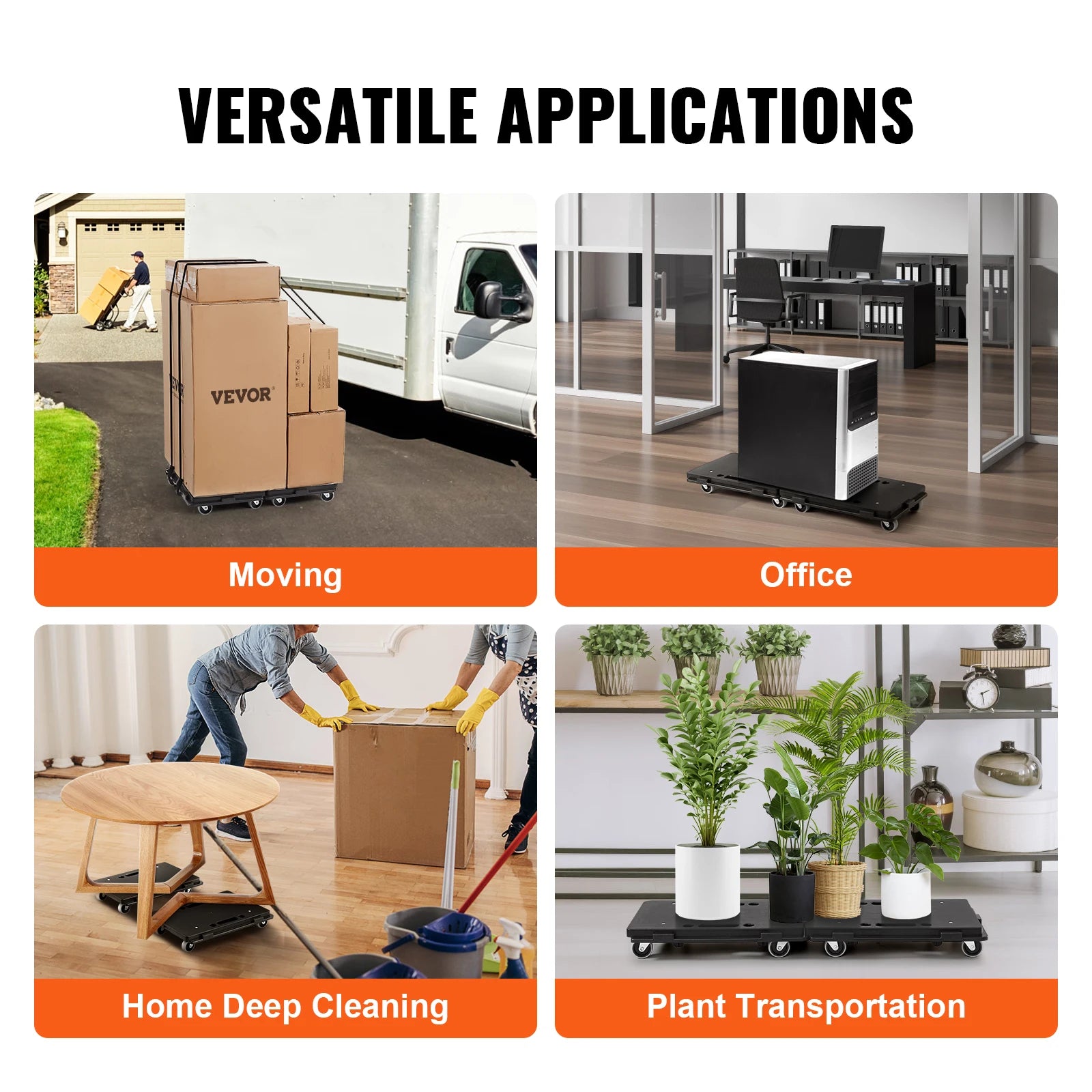 Furniture Dolly, 500 libras de capacidad cada unidad