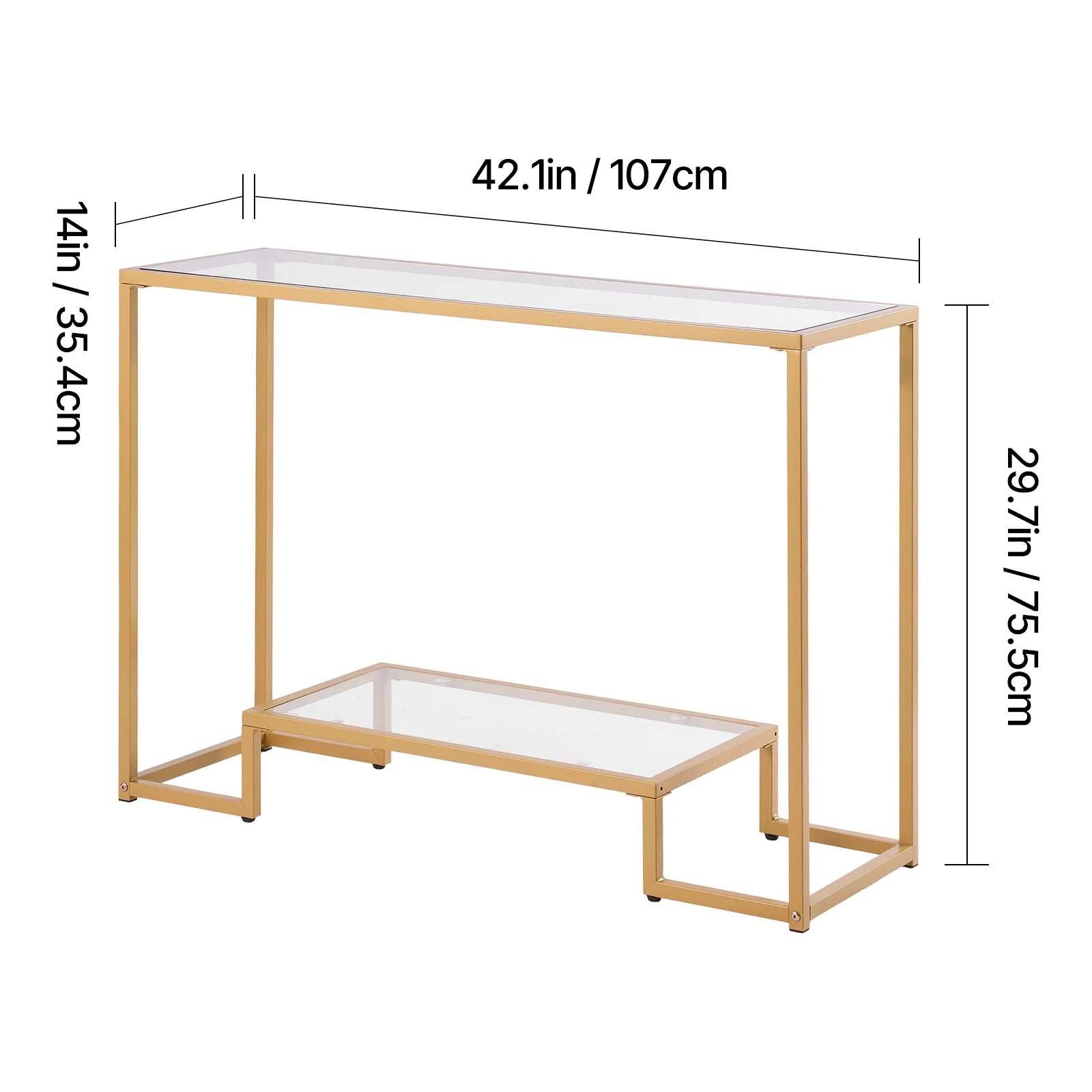 Mesa Consola de Vidrio 3 Niveles