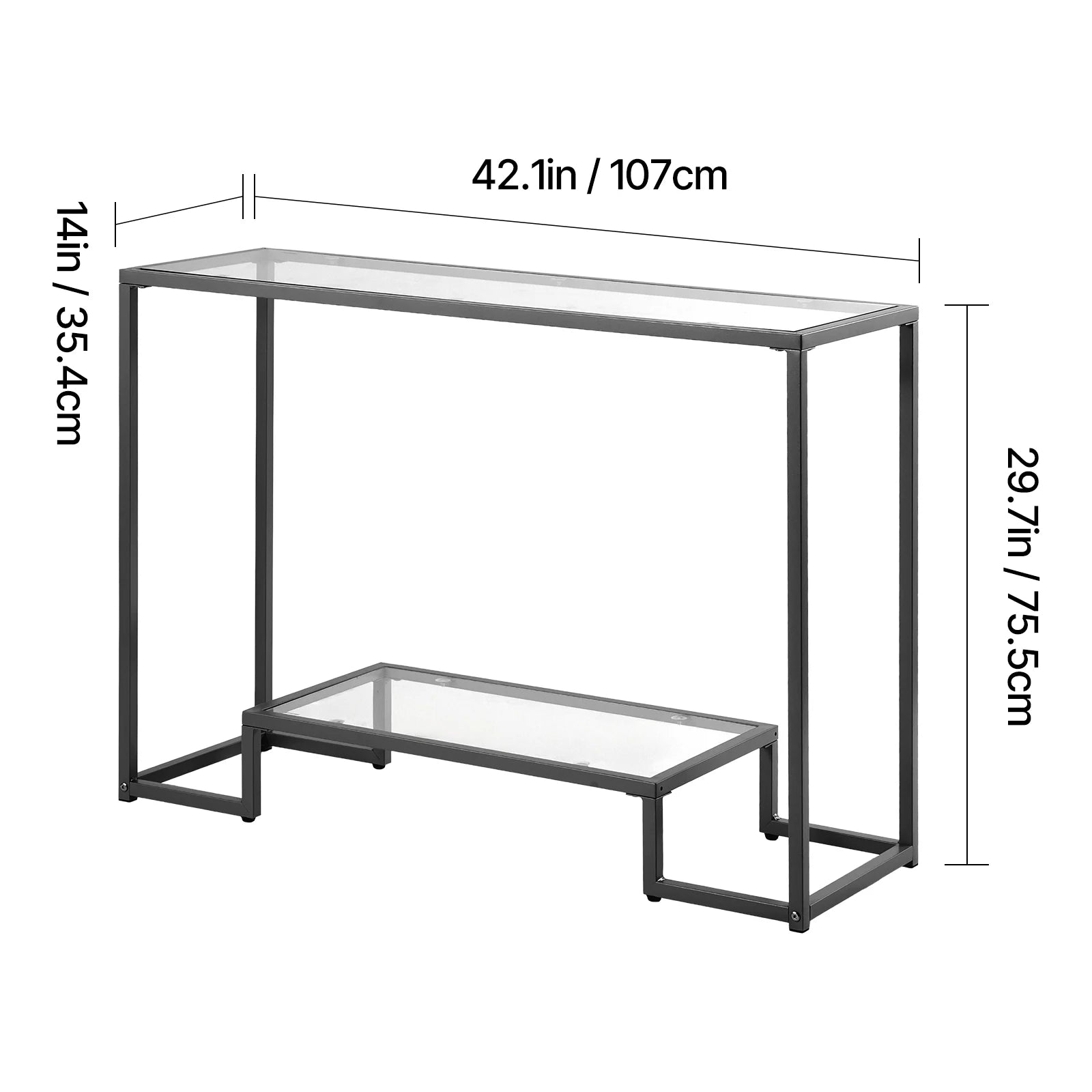 Mesa Consola de Vidrio 3 Niveles