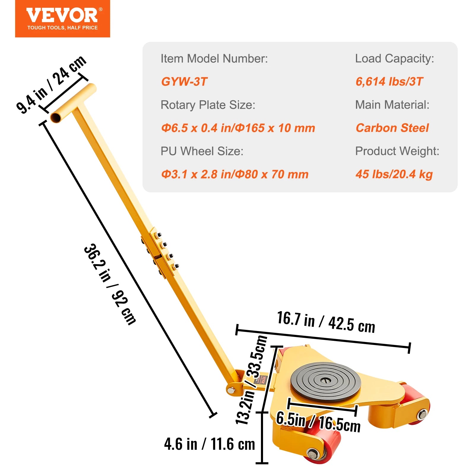 VEVOR Plataforma de Transporte de Muebles de Acero