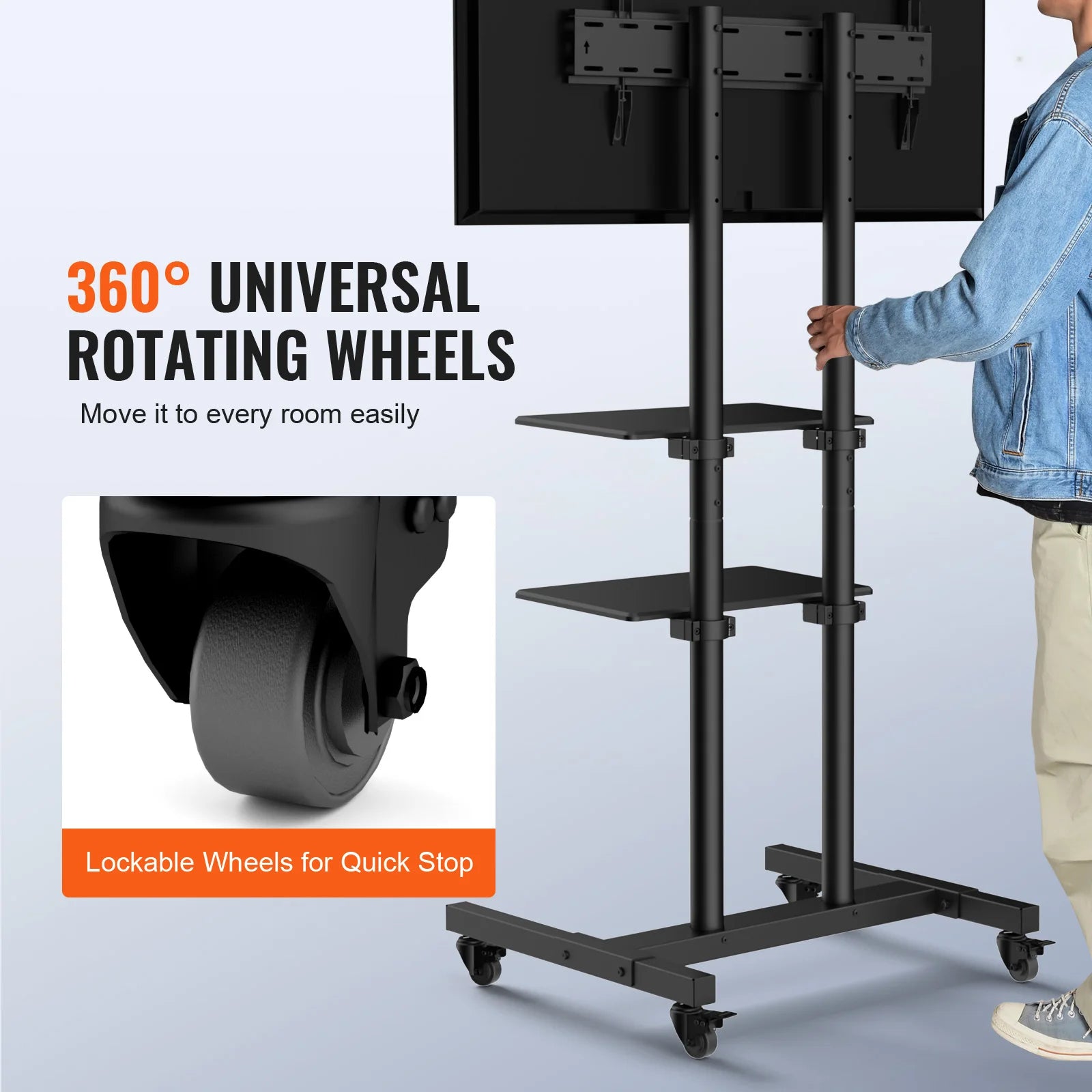Soporte para TV  ajustable en altura con ruedas