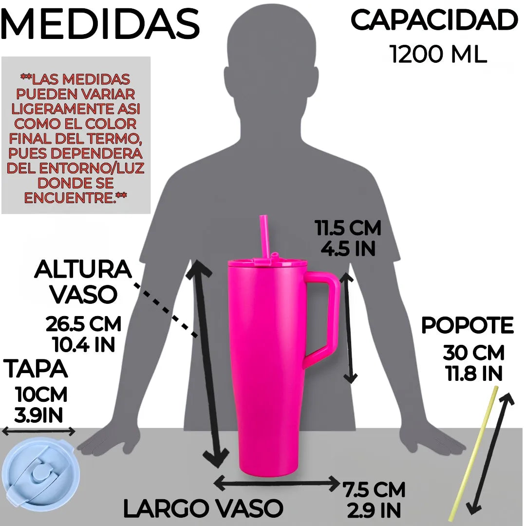 Vaso/Termo Térmico Grande De Acero Inoxidable,