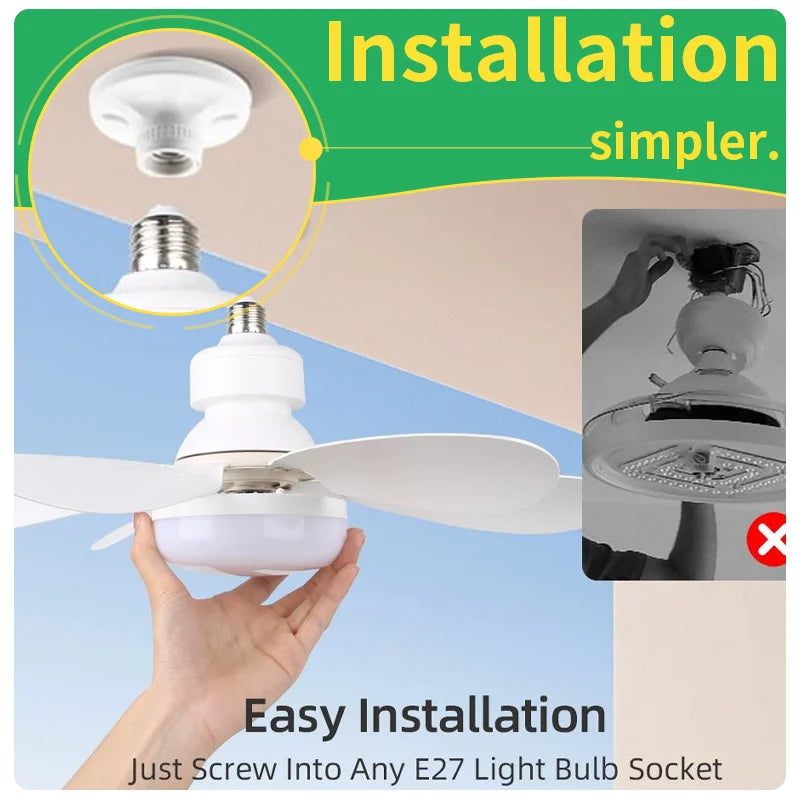 Ventilador - Lámpara Multifunción con Bombilla de 40W