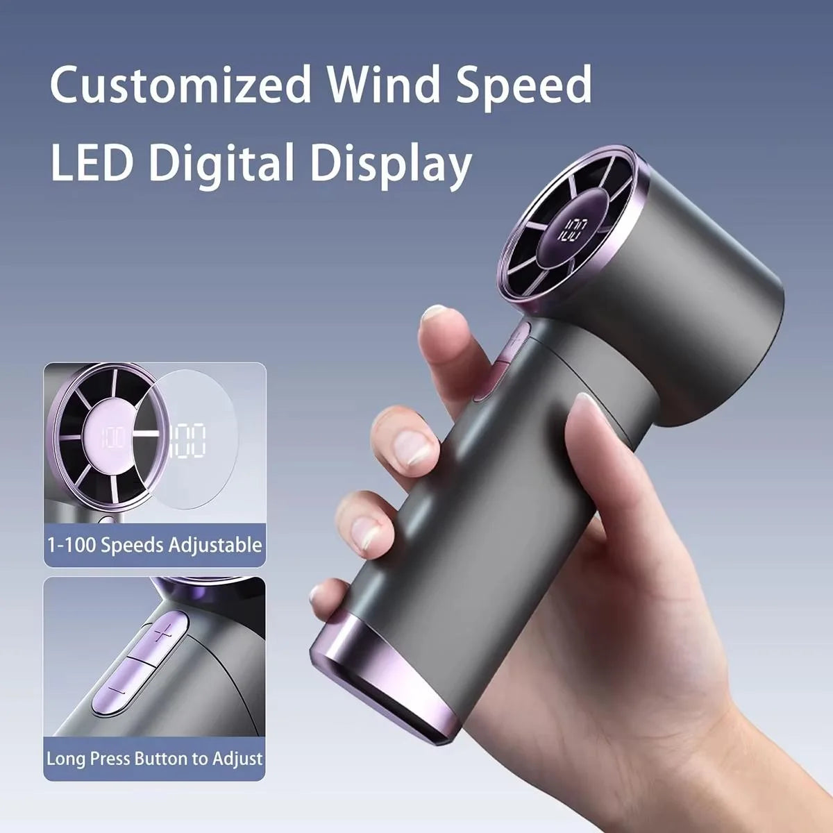 Ventilador portatil portatil Mini Turbo ajustable de velocidades