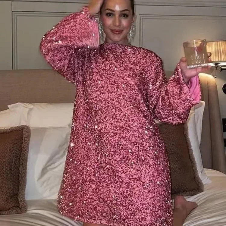 Vestido corto de lentejuelas