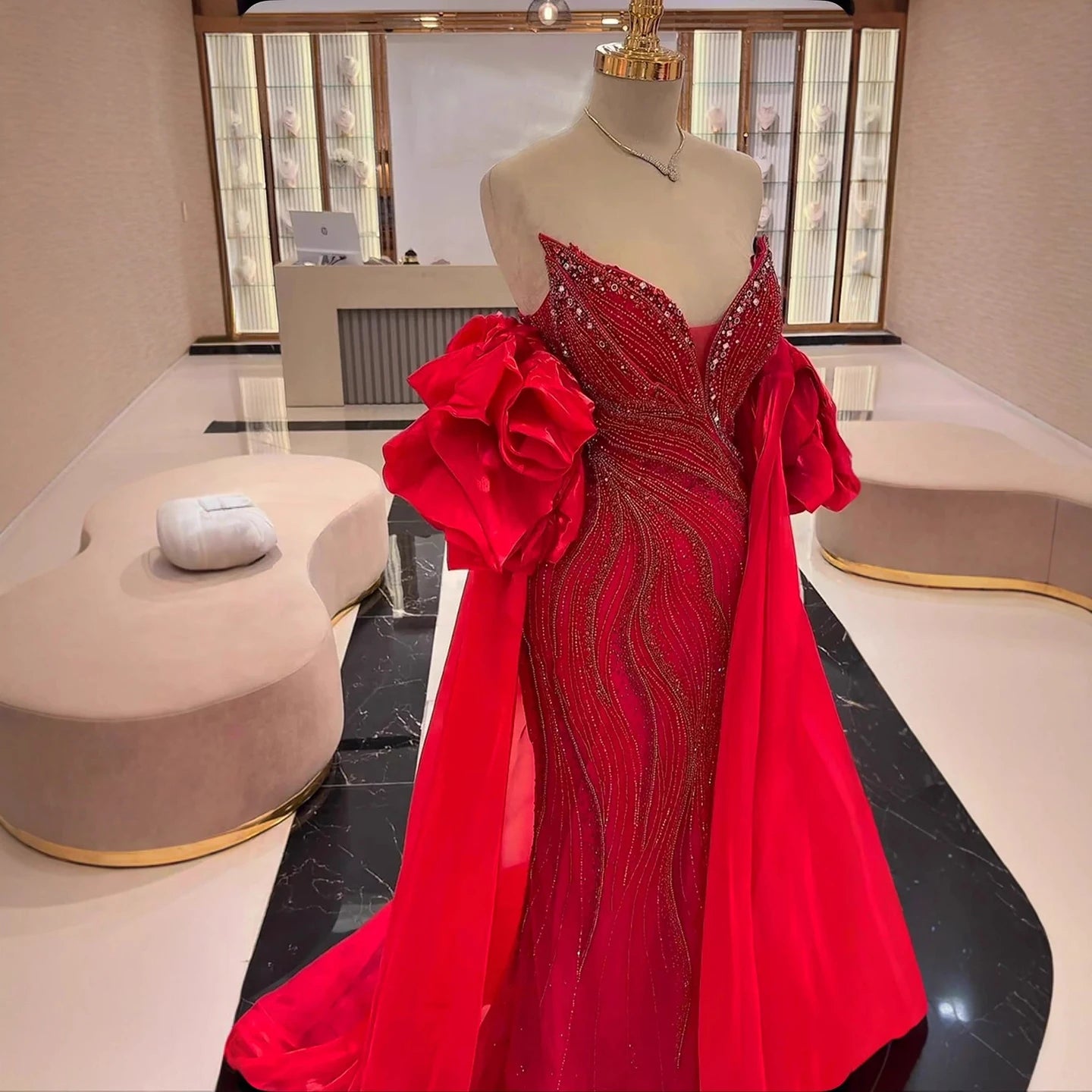 Vestido de noche de sirena árabe