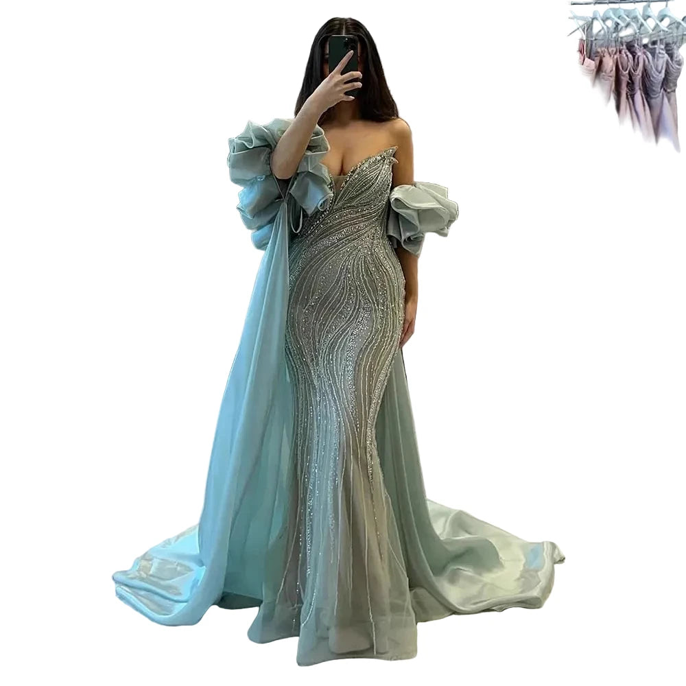 Vestido de noche de sirena árabe