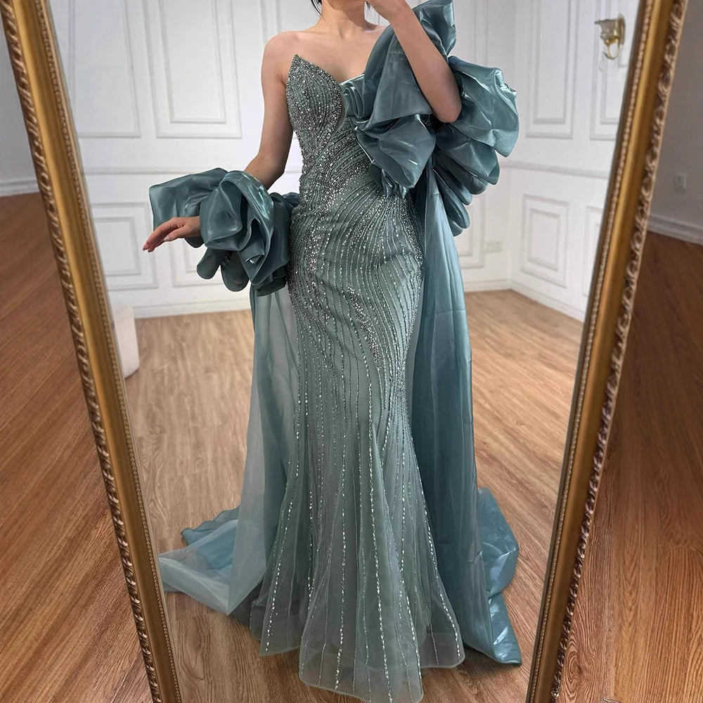 Vestido de noche de sirena árabe