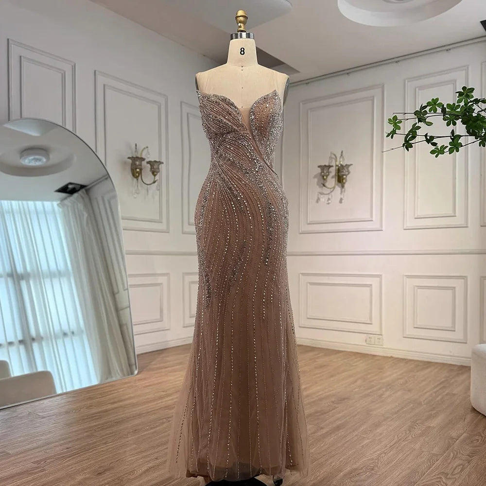 Vestido de noche de sirena árabe