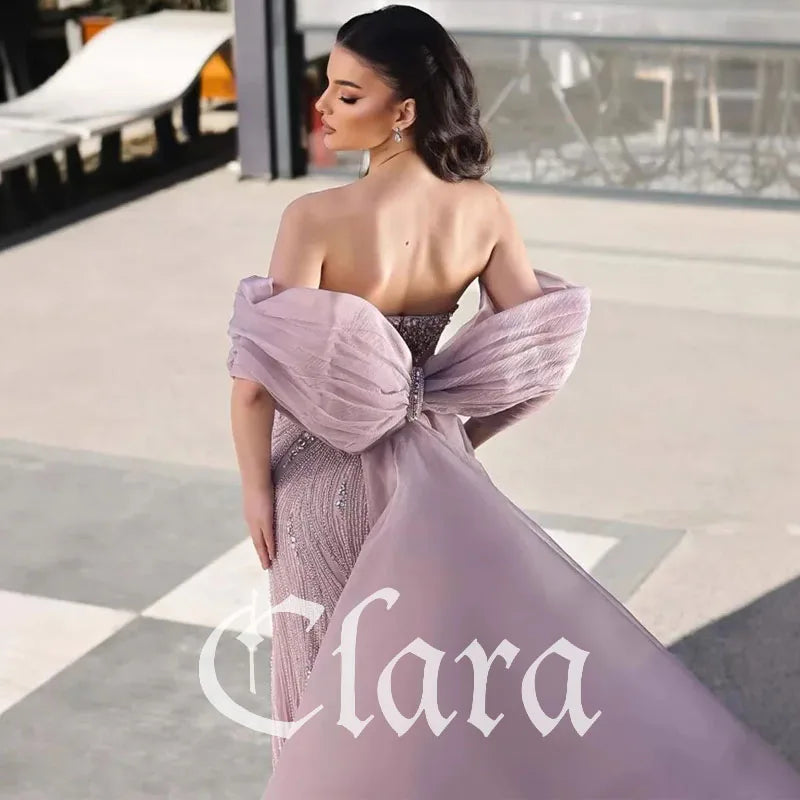 Vestido de noche de sirena rosa