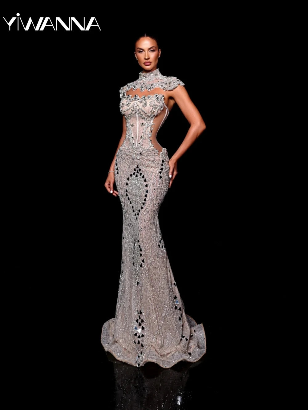 Vestido de noche largo de sirena