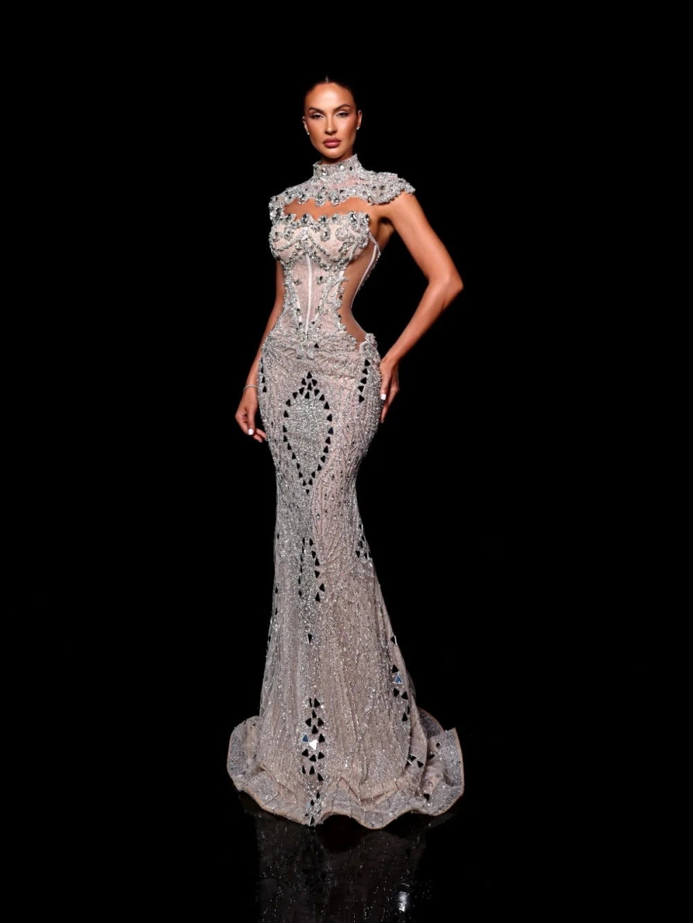 Vestido de noche largo de sirena