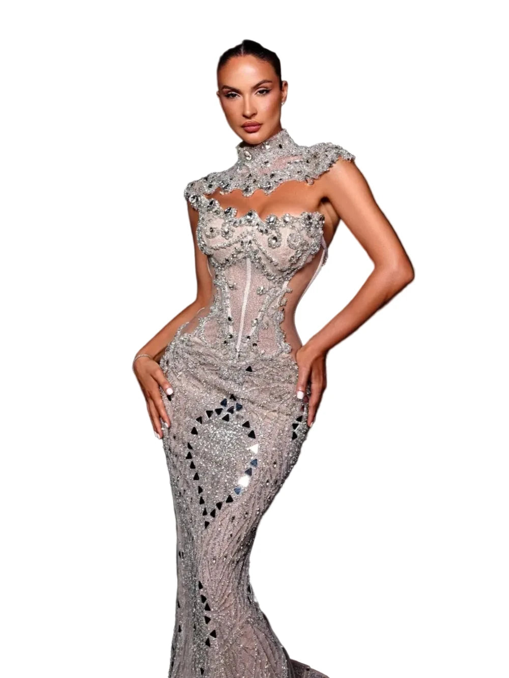 Vestido de noche largo de sirena