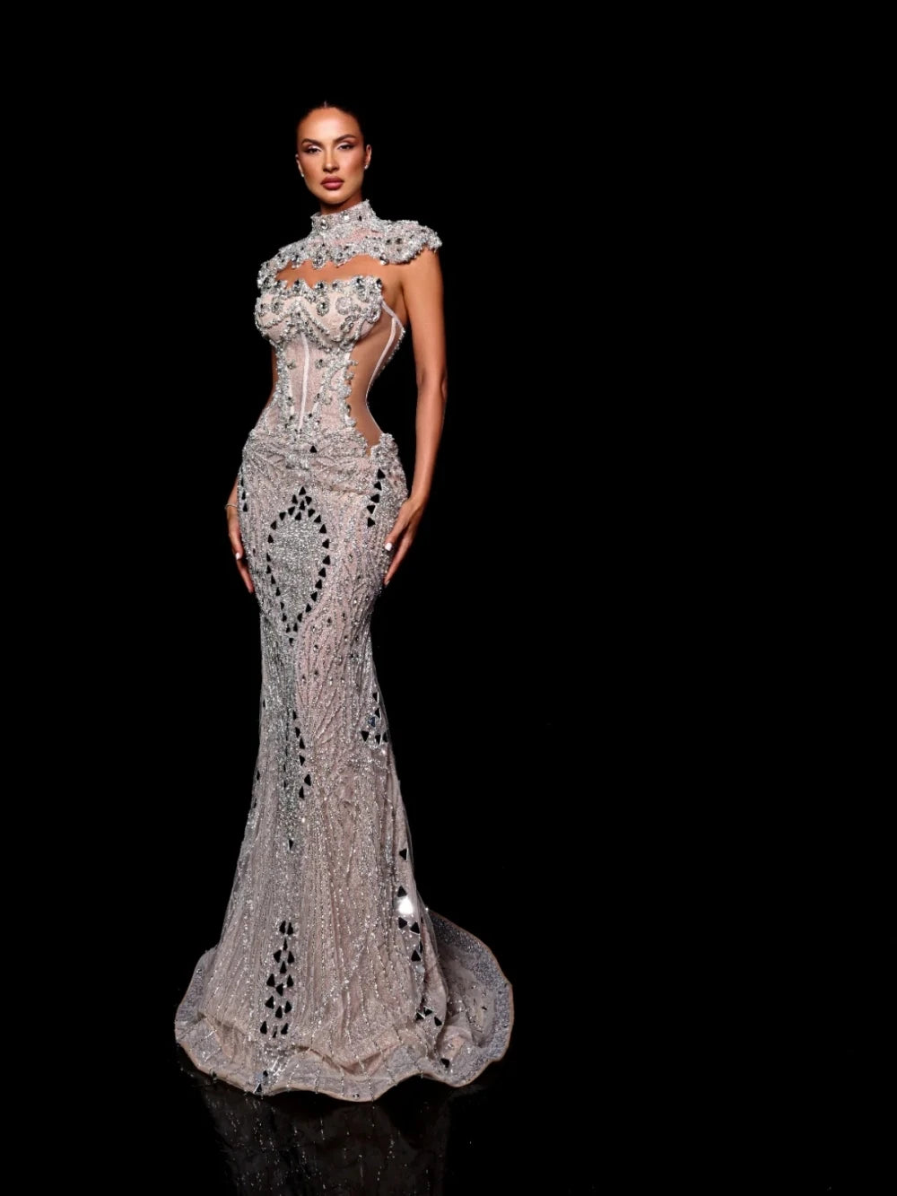 Vestido de noche largo de sirena