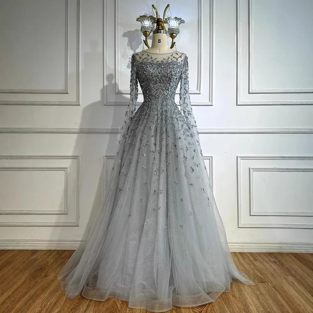 Vestido de noche turquesa elegante