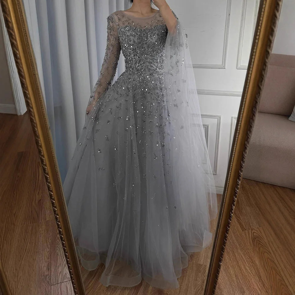 Vestido de noche turquesa elegante