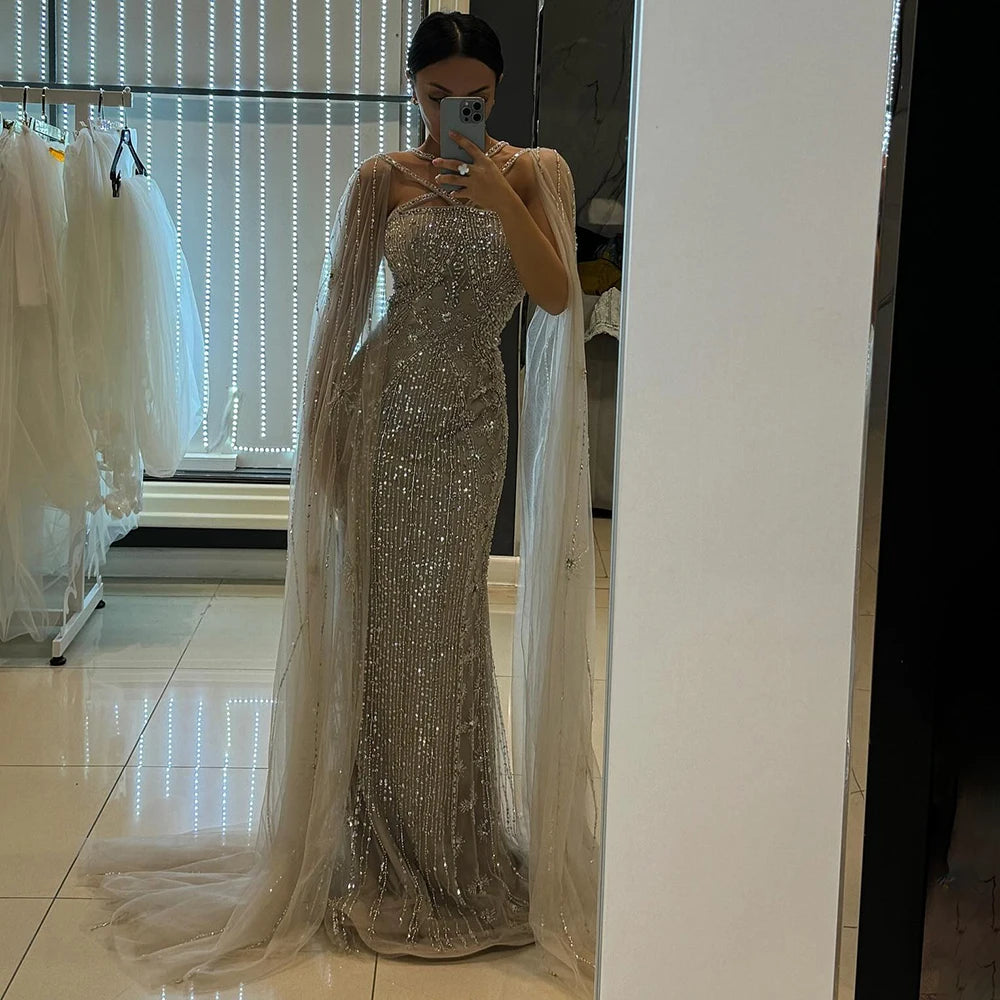 Vestidos de Noche con cuentas de sirena,