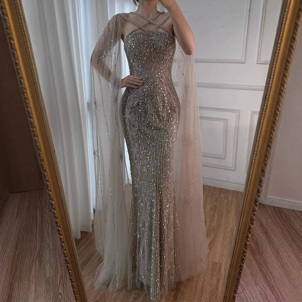 Vestidos de Noche con cuentas de sirena,