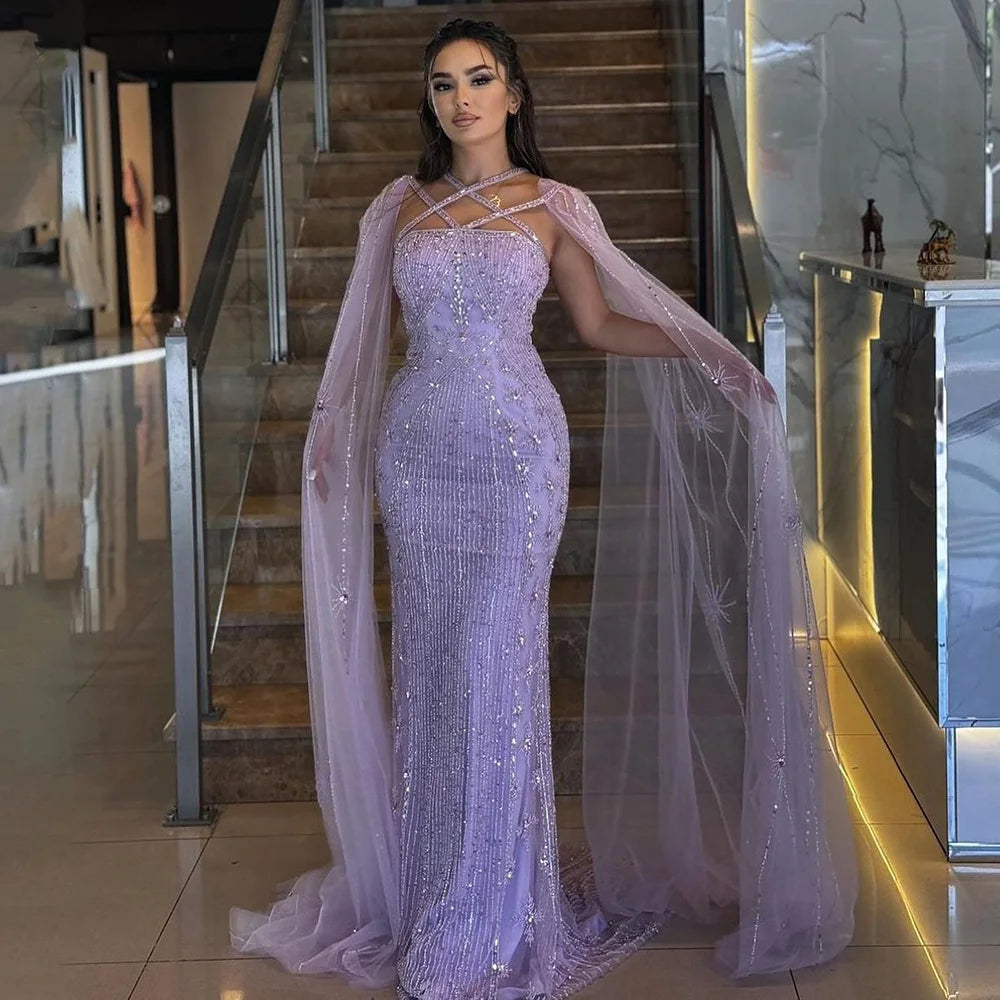 Vestidos de Noche con cuentas de sirena,