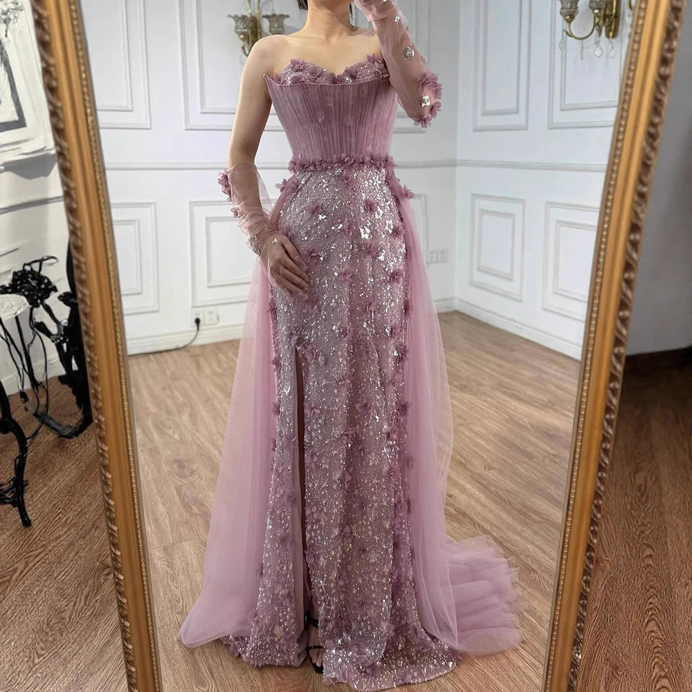 Vestidos de Noche elegantes con abertura larga,