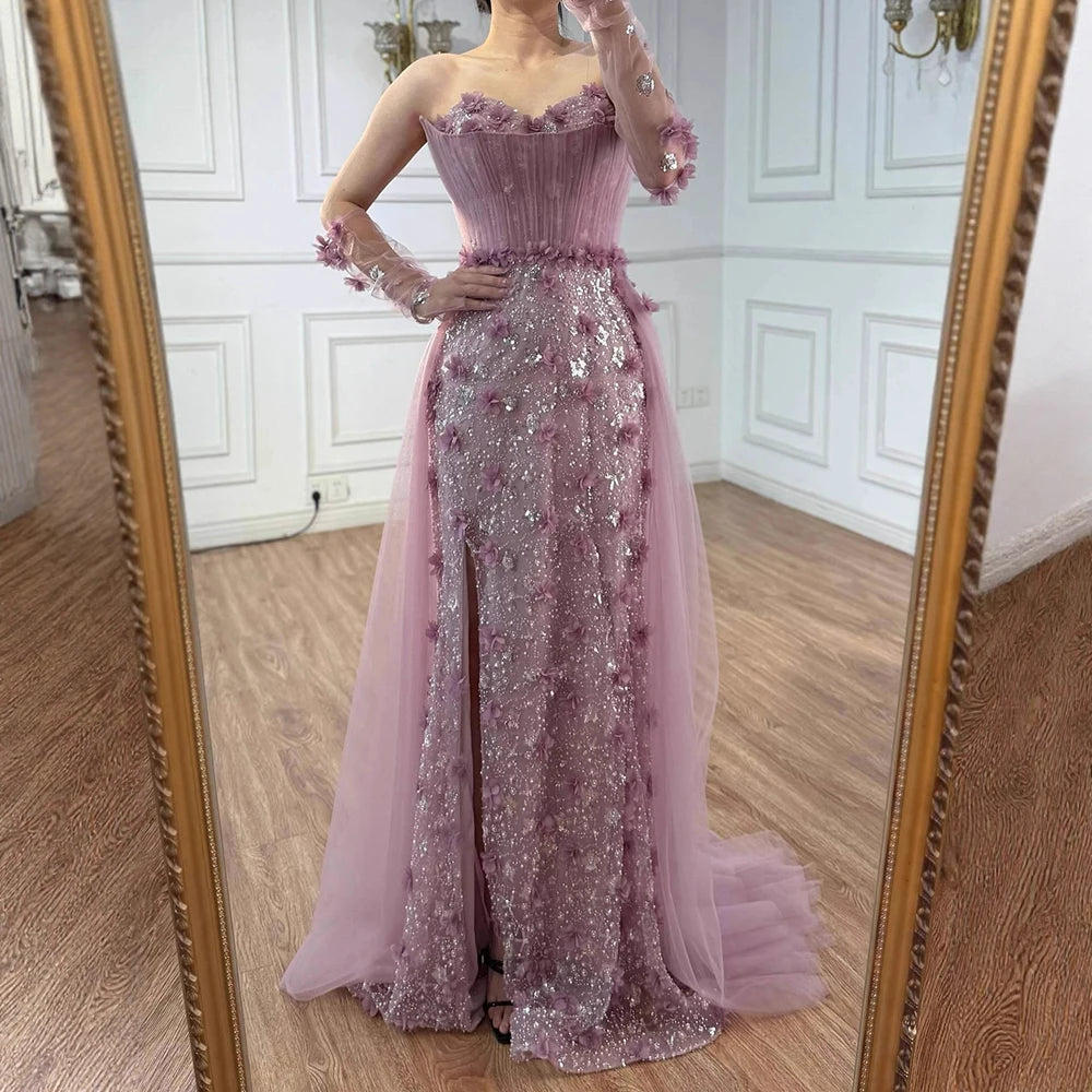 Vestidos de Noche elegantes con abertura larga,