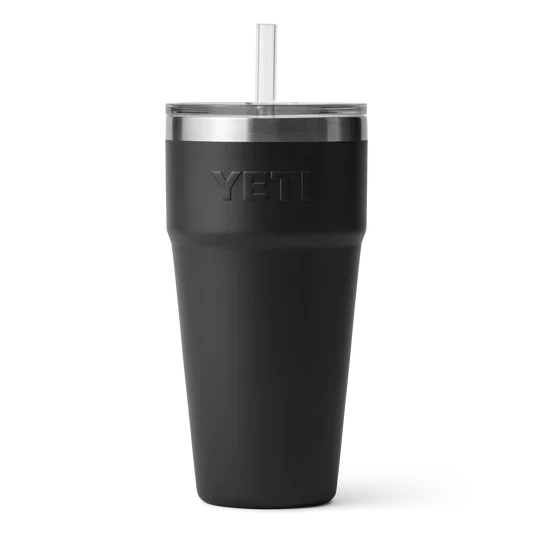 Yeti Rambler 26 oz Cup with straw lid - Black