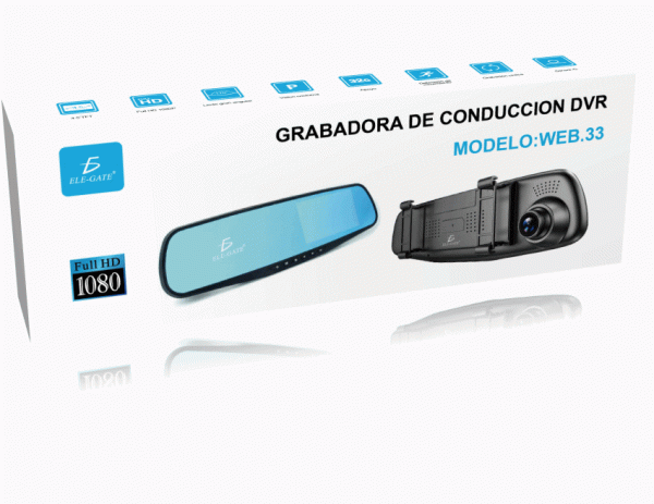 2 Cámaras Retrovisor Frente Y Trasera Graba Nocturna