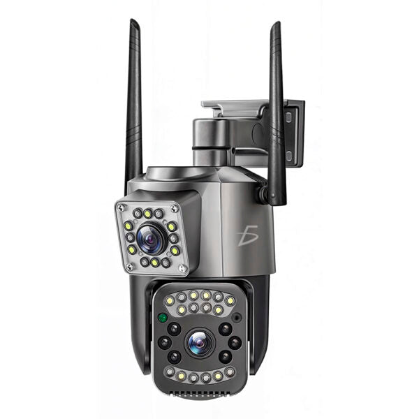 Cámara De Seguridad Ip66 Impermeable De 4 Megapíxeles Con Doble Cámara
