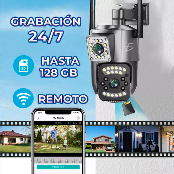 Cámara De Seguridad Ip66 Impermeable De 4 Megapíxeles Con Doble Cámara
