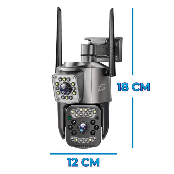 Cámara De Seguridad Ip66 Impermeable De 4 Megapíxeles Con Doble Cámara