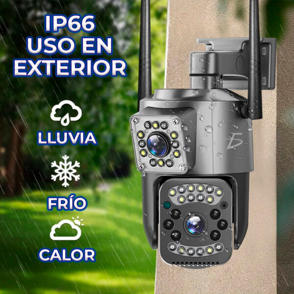 Cámara De Seguridad Ip66 Impermeable De 4 Megapíxeles Con Doble Cámara