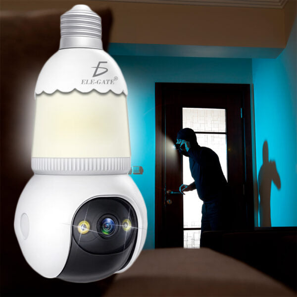 Cámara De Seguridad Con Entrada De Socket E27 De 4 Mp Y 2.4 Ghz 360° Inalámbrica Con Visión Nocturna