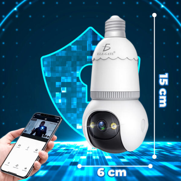 Cámara De Seguridad Con Entrada De Socket E27 De 4 Mp Y 2.4 Ghz 360° Inalámbrica Con Visión Nocturna