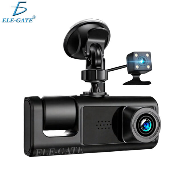 Cámara De Salpicadero Dvr Para Coche Con 2 Lentes Y Grabación Bidireccional En Hd 1080P
