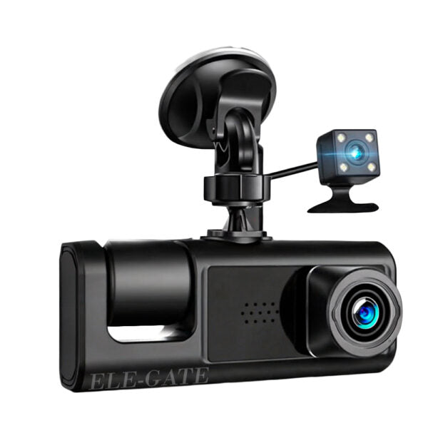 Cámara De Salpicadero Dvr Para Coche Con 2 Lentes Y Grabación Bidireccional En Hd 1080P