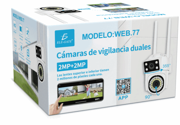 Cámara De Seguridad Exterior Wifi 4Mp 360° Ptz