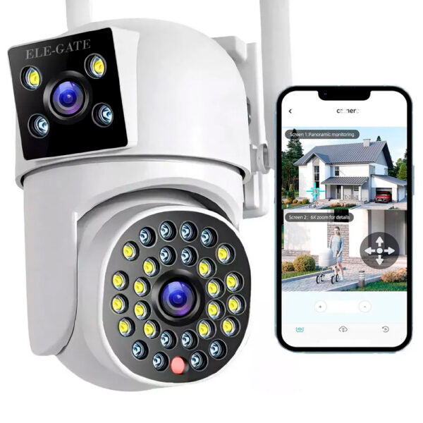 Cámara De Seguridad Exterior Wifi 4Mp 360° Ptz