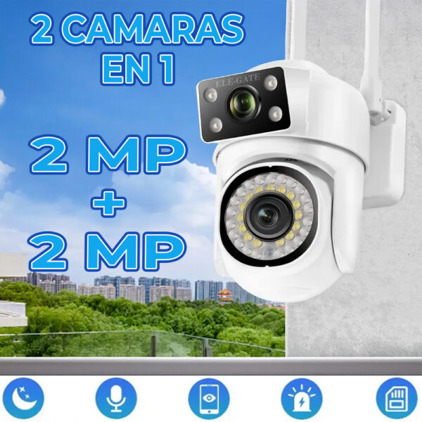 Cámara De Seguridad Exterior Wifi 4Mp 360° Ptz