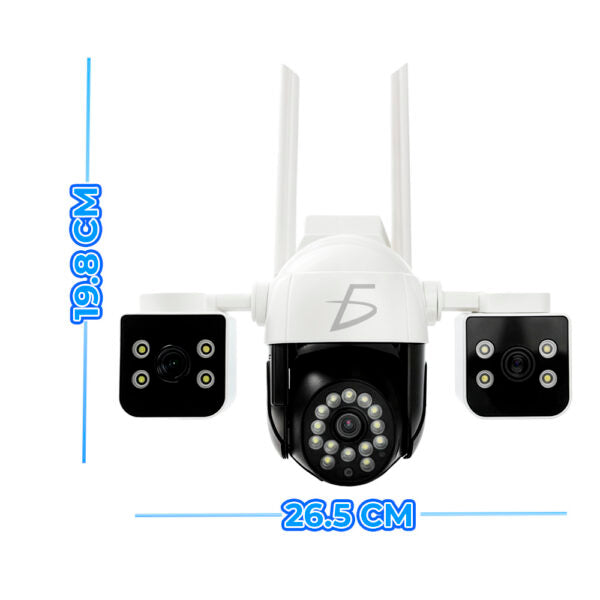 Cámara De Seguridad Wifi 3 Lentes 4Mp Hd 360° Exterior