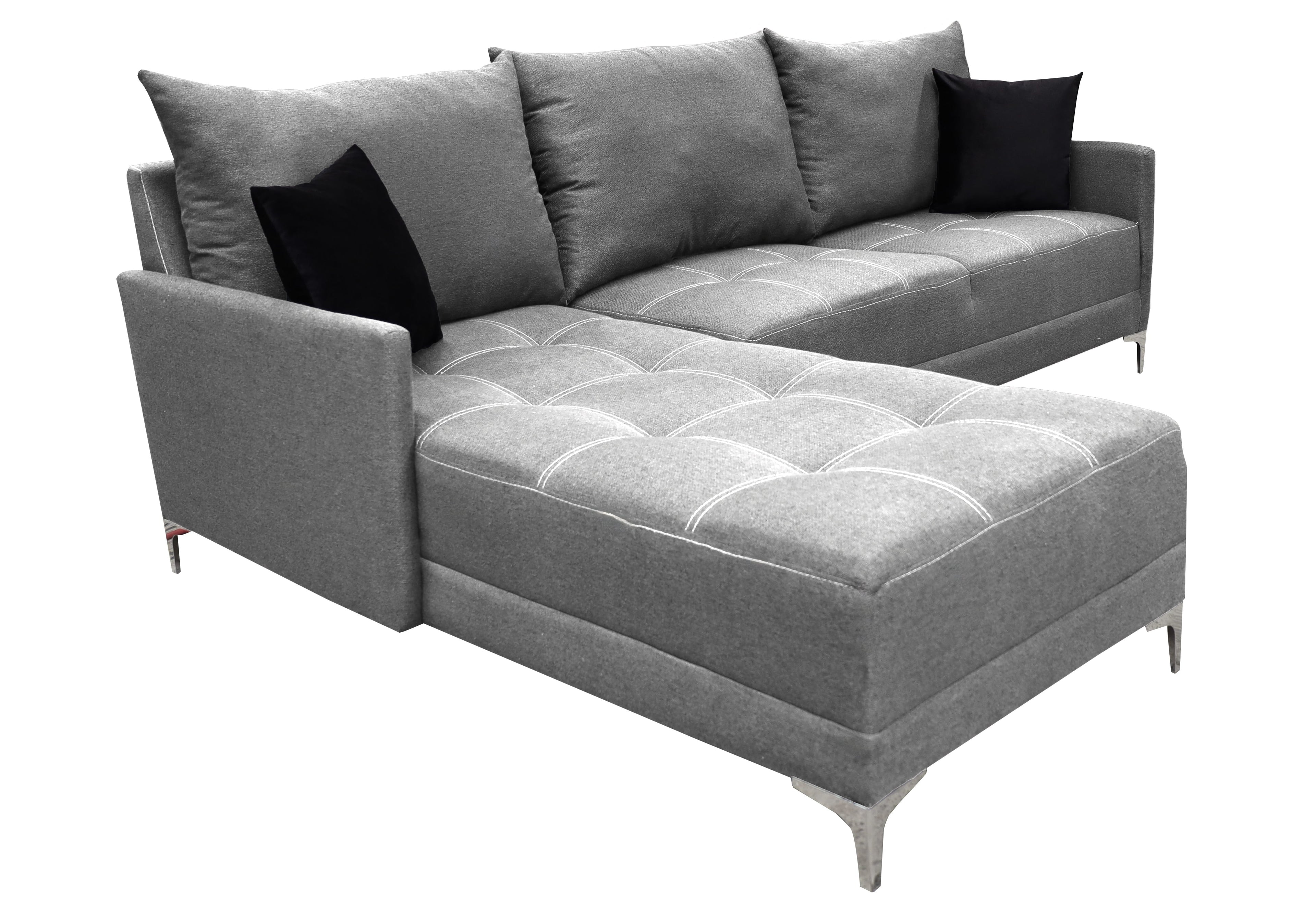 Sala esquinera Caslon, 260x180 cm, Gris Oxford El Bazar Store Moderna abotonada en esquina