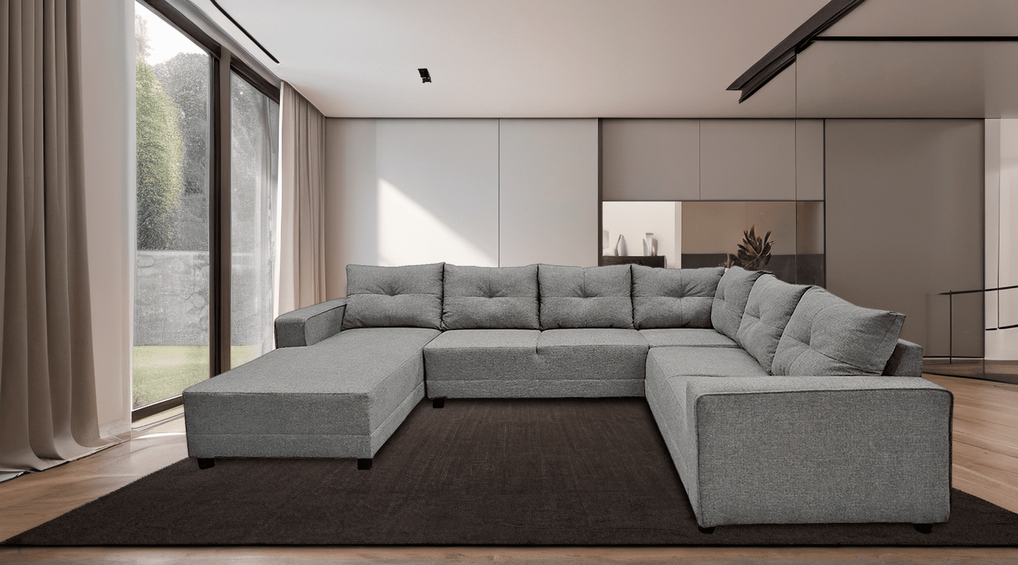 Sala Esquinera en U El Bazar Store Hera Gris Plata 160x275x215 cm