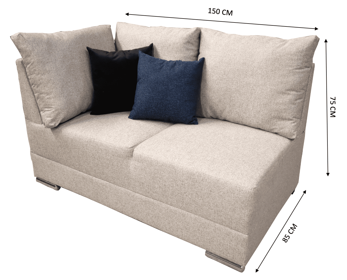 Sala Esquinera El Bazar Store Hades Beige 300x85 cm Tela Lino nacional Modular