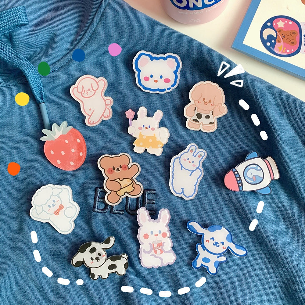 Broche Acrílico De Dibujos Animados