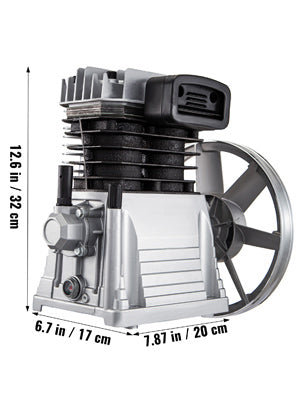 2.2KW Cabezales de compresor de aire 12CFM Cilindro doble 3HP1300RPM