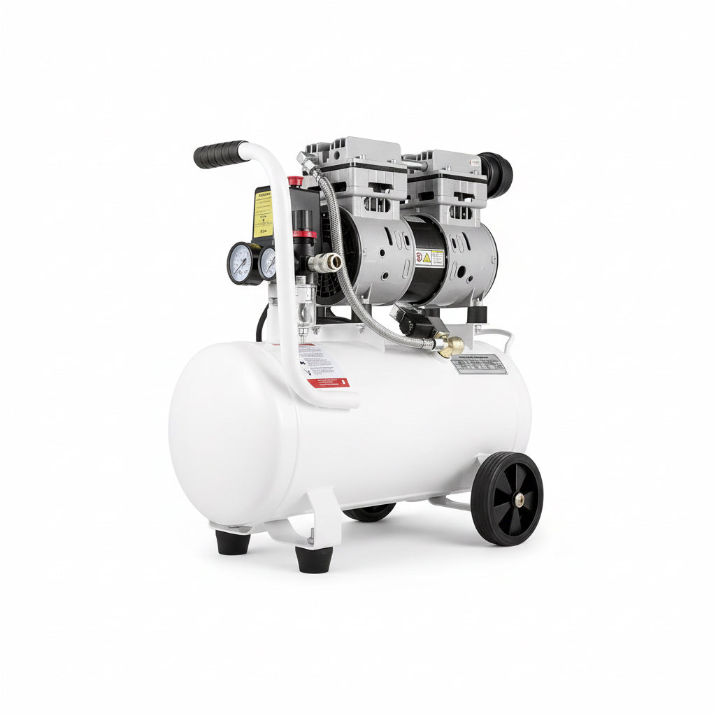 -compresor de aire silencioso sin aceite, 60/25L, 110V/240V, 750W, 1 HP,