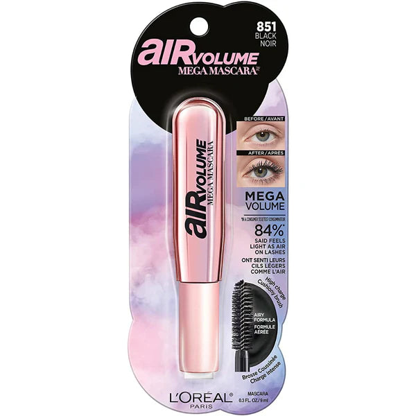 LOREAL AIR VOLUME MEGA MASCARA #851 BLACK NOIR