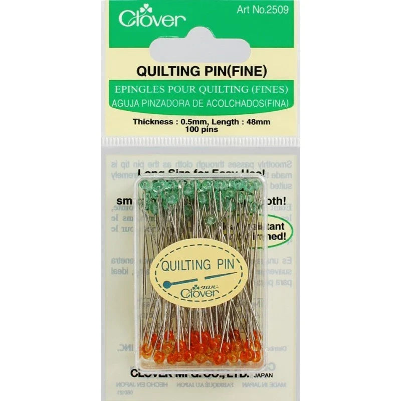 100 Alfileres para Quilting con cabeza de vidrio Clover