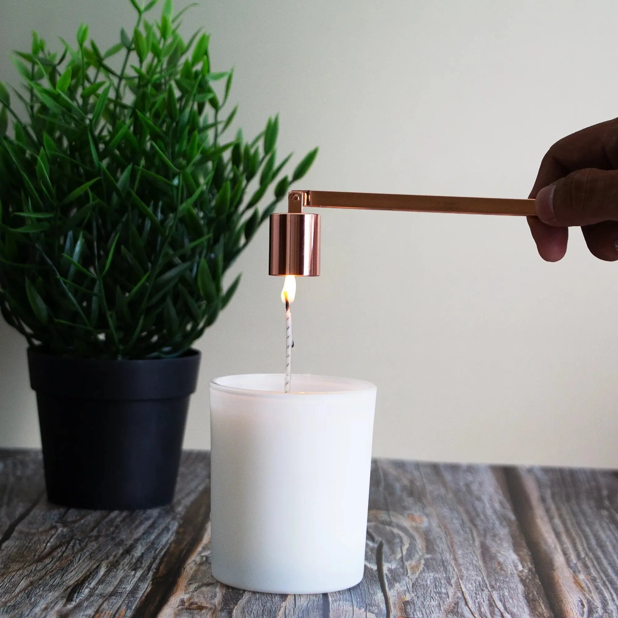 Apagavelas Cortapabilo y Gancho de Pabilo - Kit de Herramientas para Cuidado de Velas - Oro Rosado