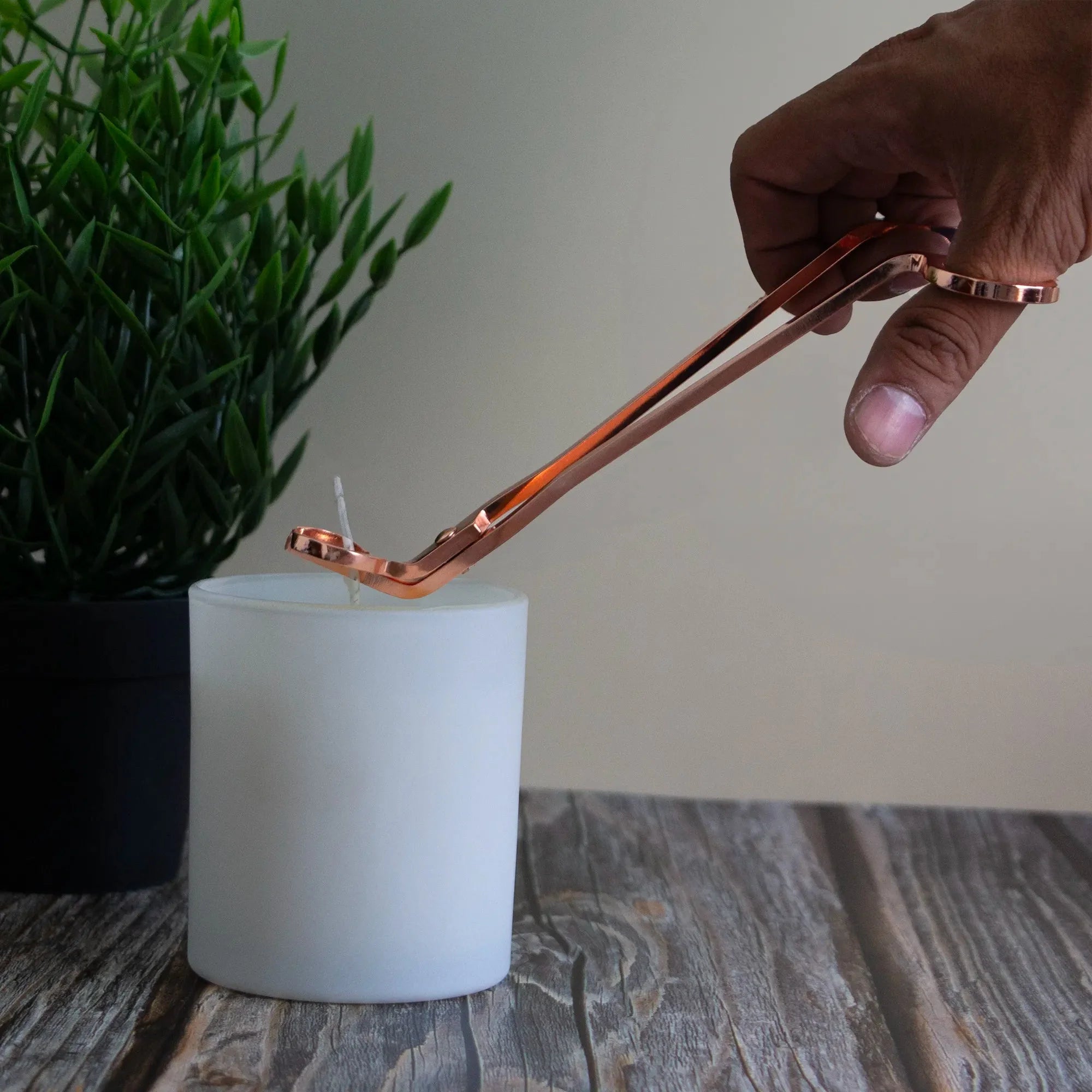 Apagavelas Cortapabilo y Gancho de Pabilo - Kit de Herramientas para Cuidado de Velas - Oro Rosado