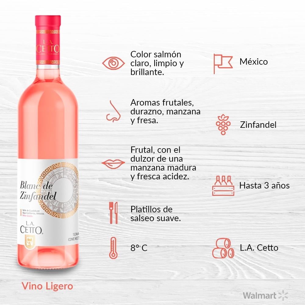 Vino Rosado L.A. Cetto blanc de zinfandel 750 ml